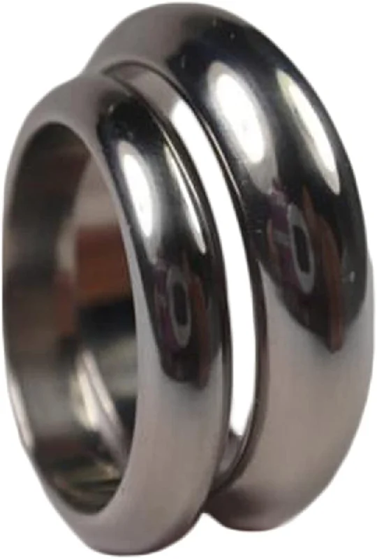 Mirror Finish Titanium, His and Hers Wedding Band Set, M13.5-F9