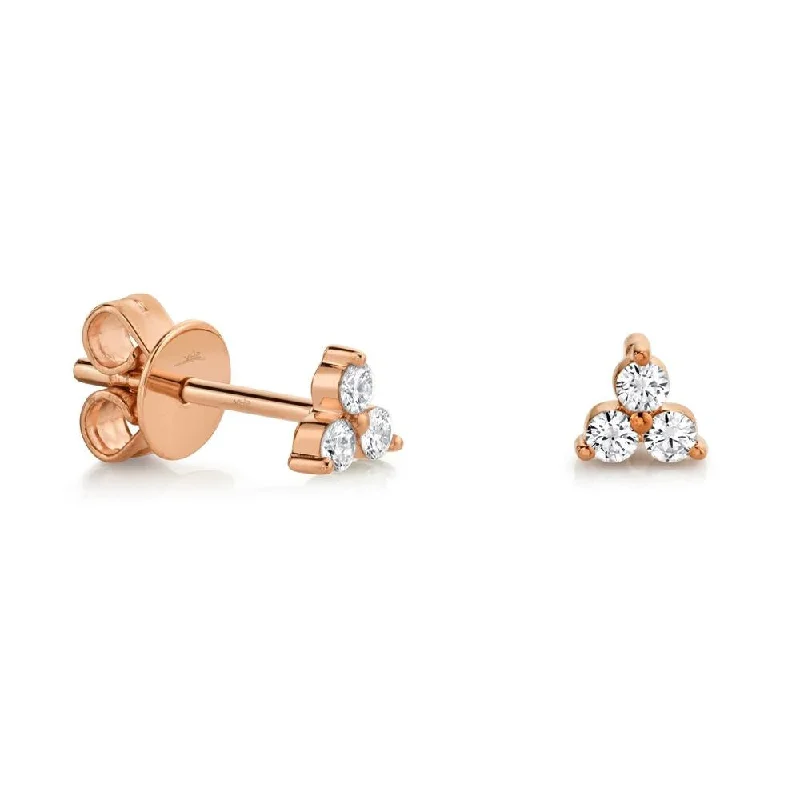 14K Gold .15 Carat Total Weight Diamond Trio Stud Earrings