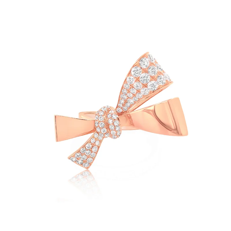 Rose Gold Oversize Diamond Bow Ring