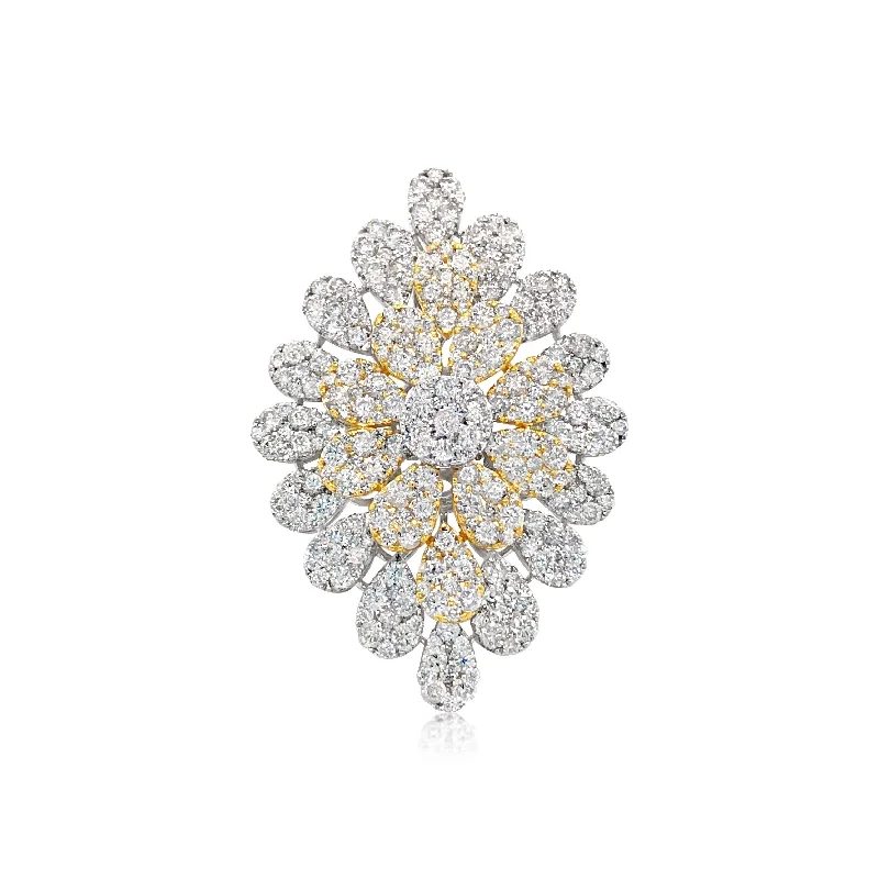 Pear Shape Floral Diamond Ring