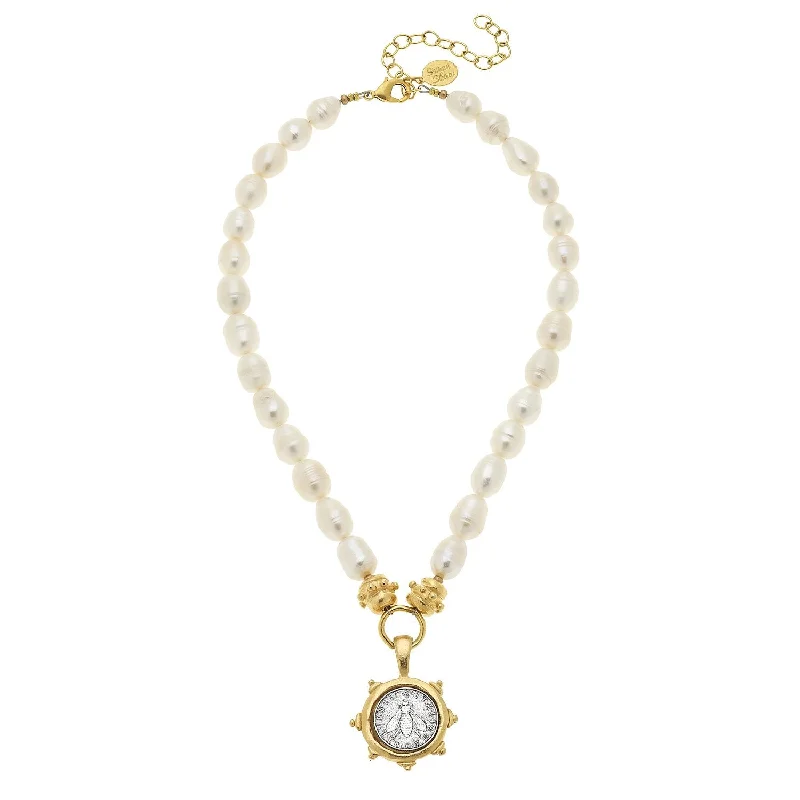 Florence Bee Coin Pearl Necklace