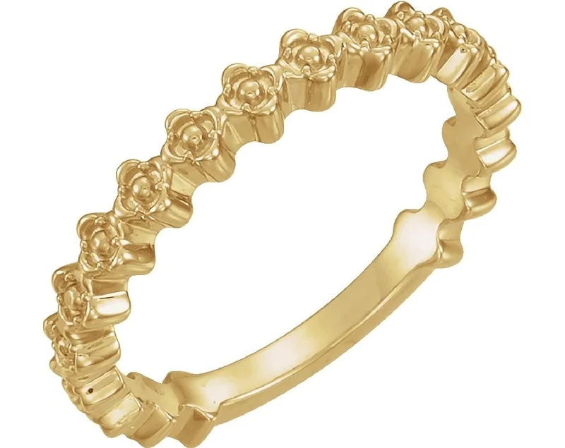 Petite Clover Stackable Ring, 14k Yellow Gold, Size 7