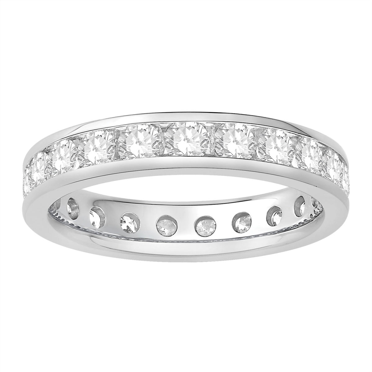 Platinum Diamond Eternity Wedding Band, Channel Set