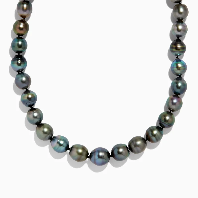 Sterling Silver Cultured Tahitian Pearl Necklace