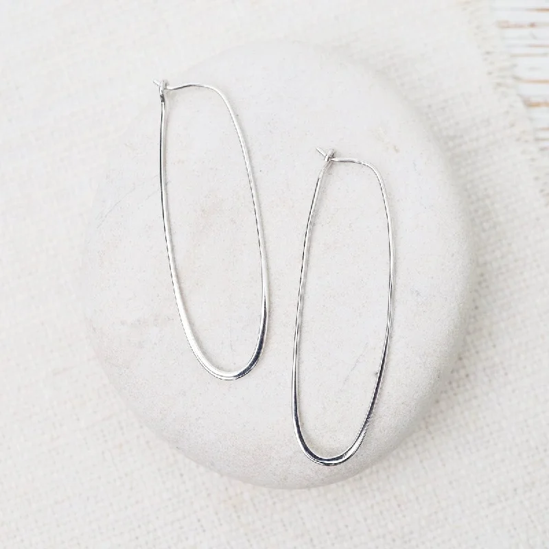 Long Oval Hoops Earrings