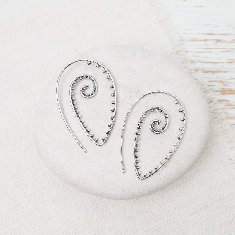 Pointed Granulation Spiral Hoops