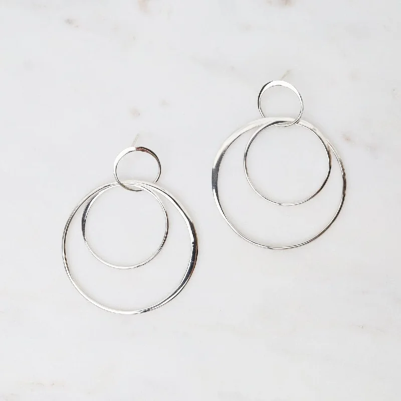 Triple Hoops Post Earrings