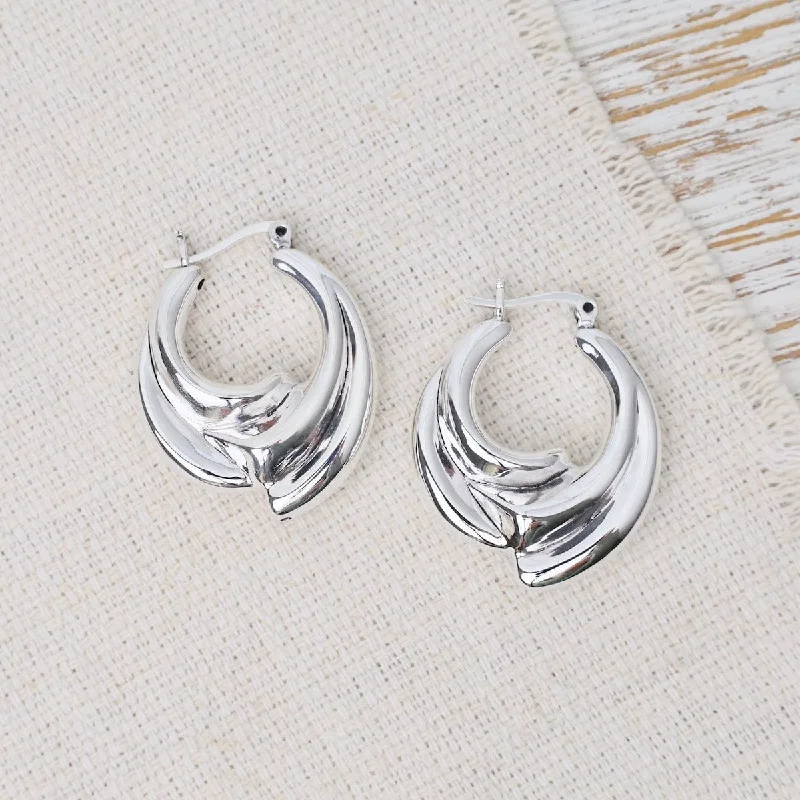 Electroform Wave Hoop Earrings