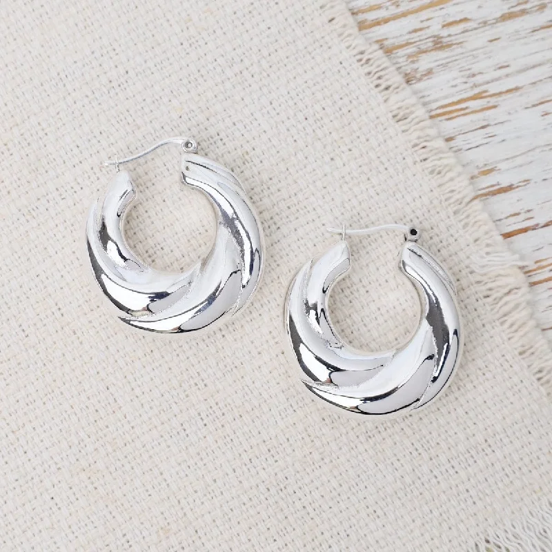 Electroform Wavey Hoop Earrings