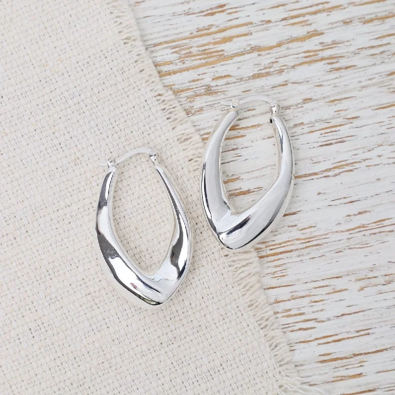 Electroform Oval Hoop Earrings