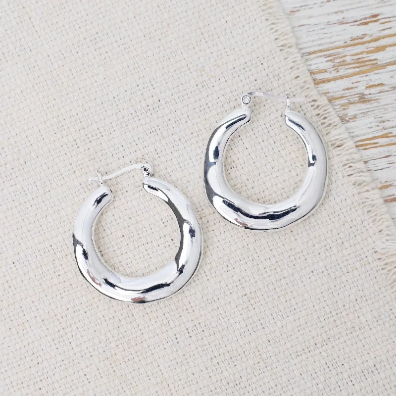 Electroform Wavy Hoop Earrings