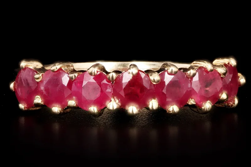 Vintage 14K Yellow Gold Natural Ruby Band