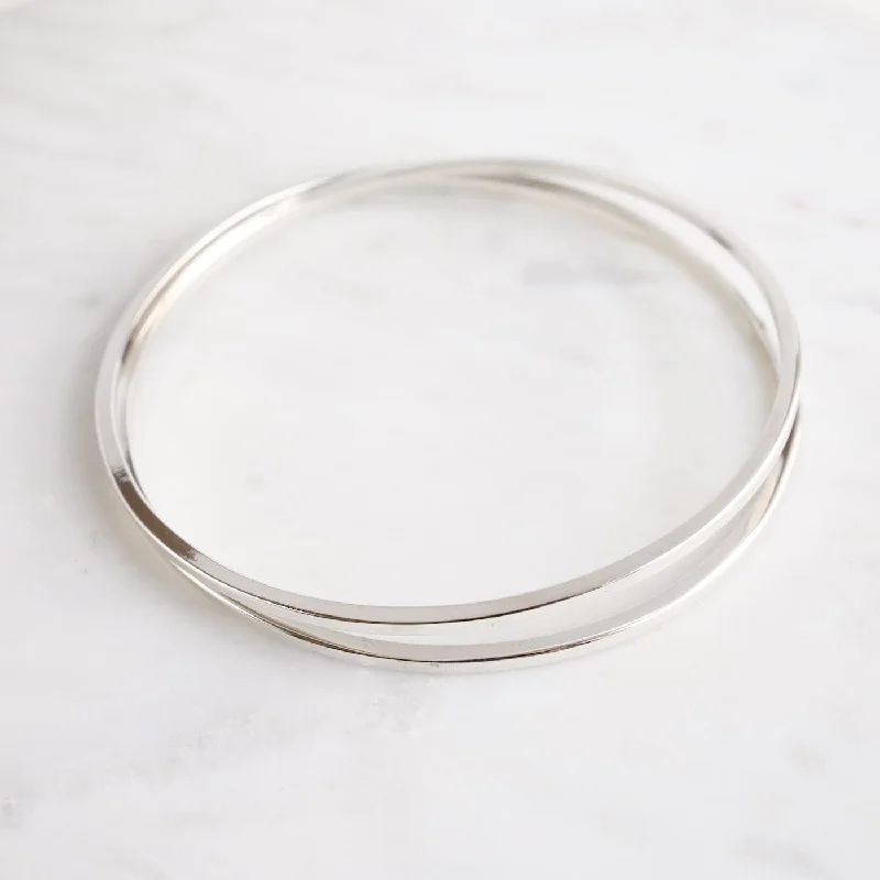 Sterling Silver Double Bangle Bracelet