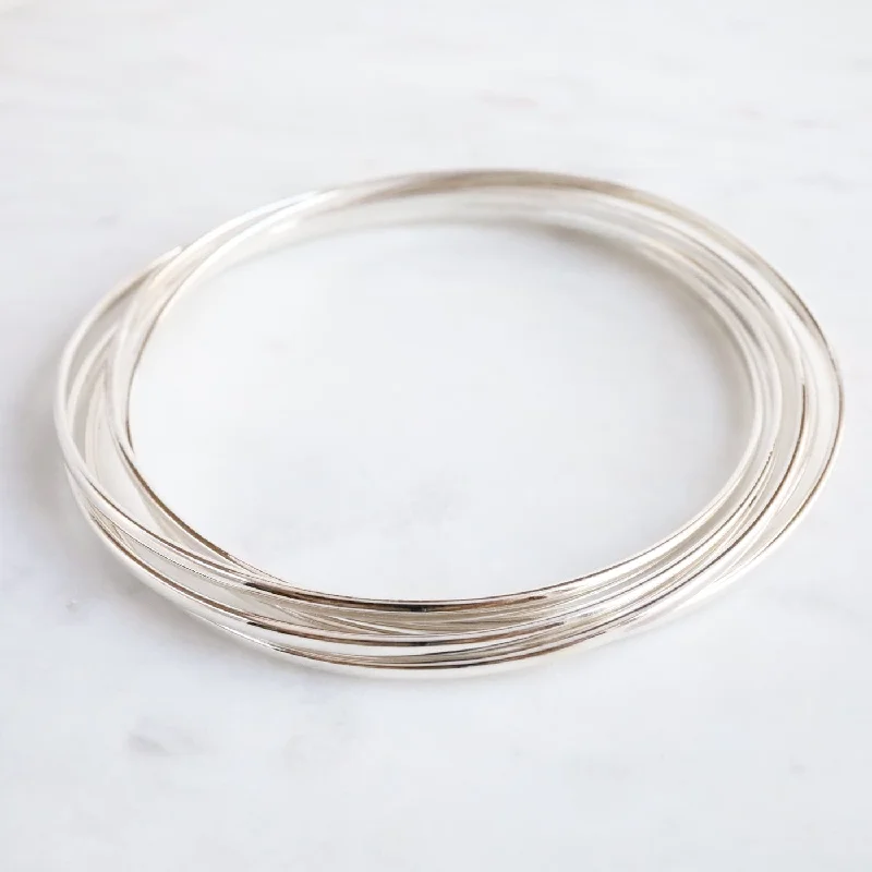 Sterling Silver 5 Wire Bangle Bracelet