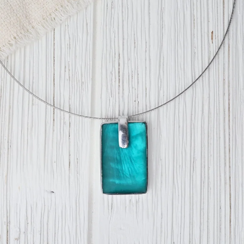 Turquoise Rectangle Pendant Necklace