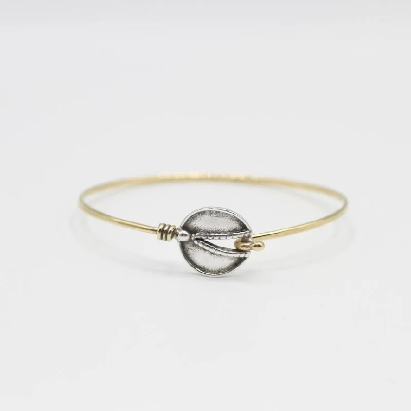 Brass Hook Bangle with Sterling Silver Circle