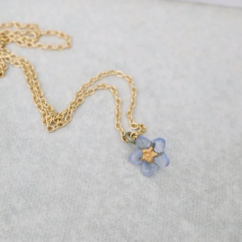 Forget Me Not Single Flower Pendant Necklace