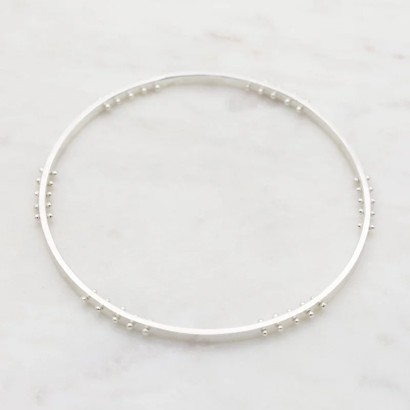 Five Kinetic Dot Bangle in Polished Silver