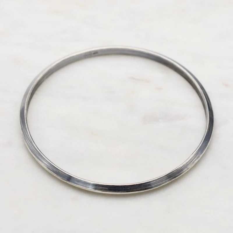 Thin Triangle Bangle in Oxidized Silver