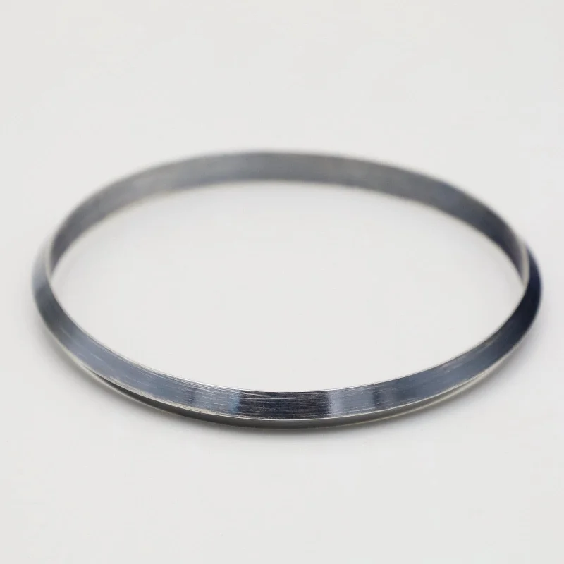 Wide Triangle Bangle in Oxidized Silver