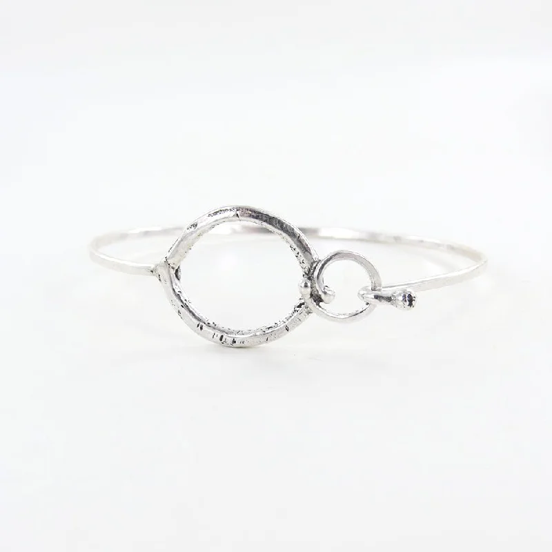 Pear and Circle Clasp Bangle