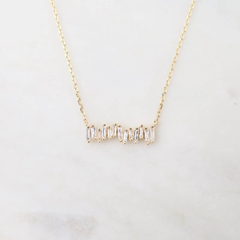 Diamond Bar Pendant Necklace