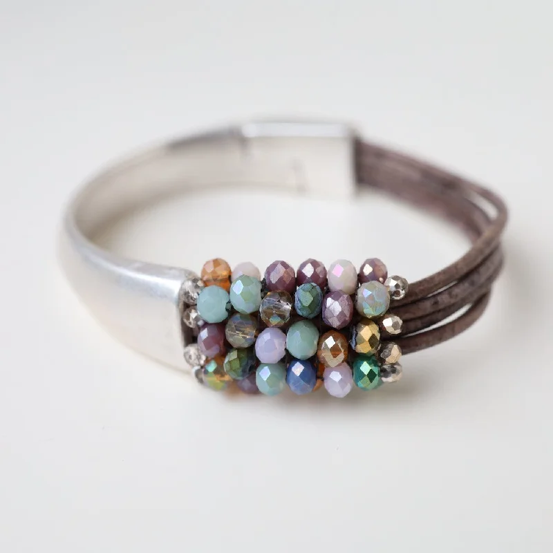 Hand Stitched Mixed Crystals Bracelet