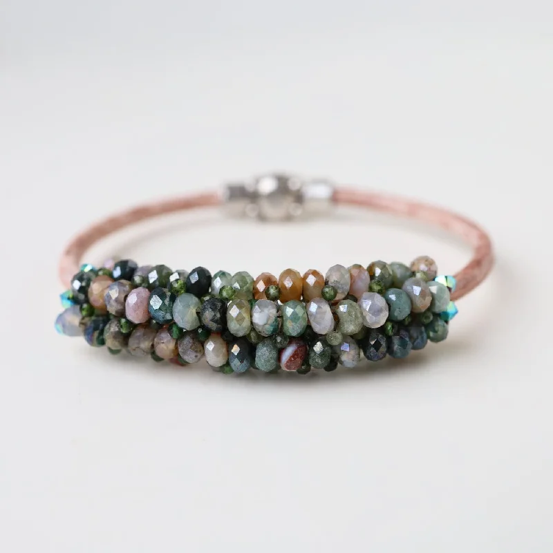 Hand Stitched Coated Quartz Bracelet