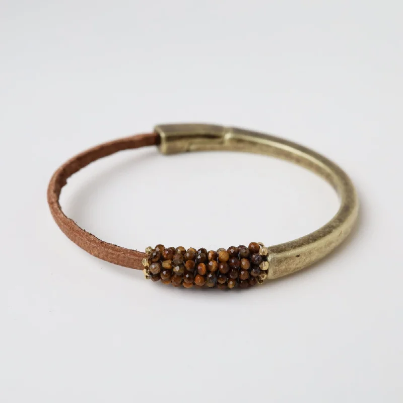 Hand Stitched Tiny Tiger Eye Bracelet