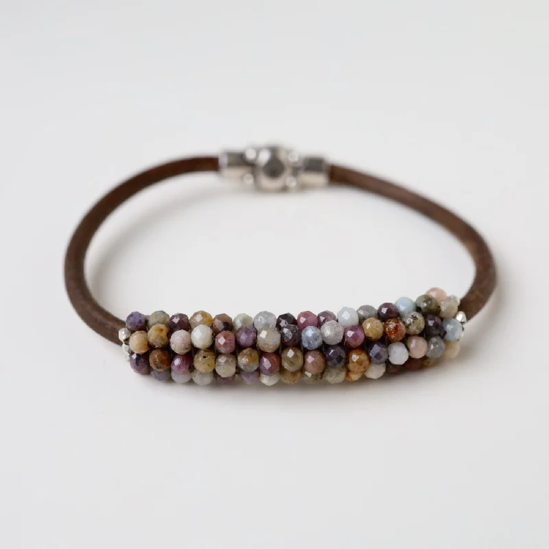 Hand Stitched Multi-Colored Sapphires Bracelet