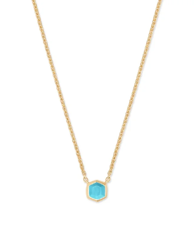 Kendra Scott 18K Yellow Gold Vermeil Davie Pendant Necklace in Turquoise