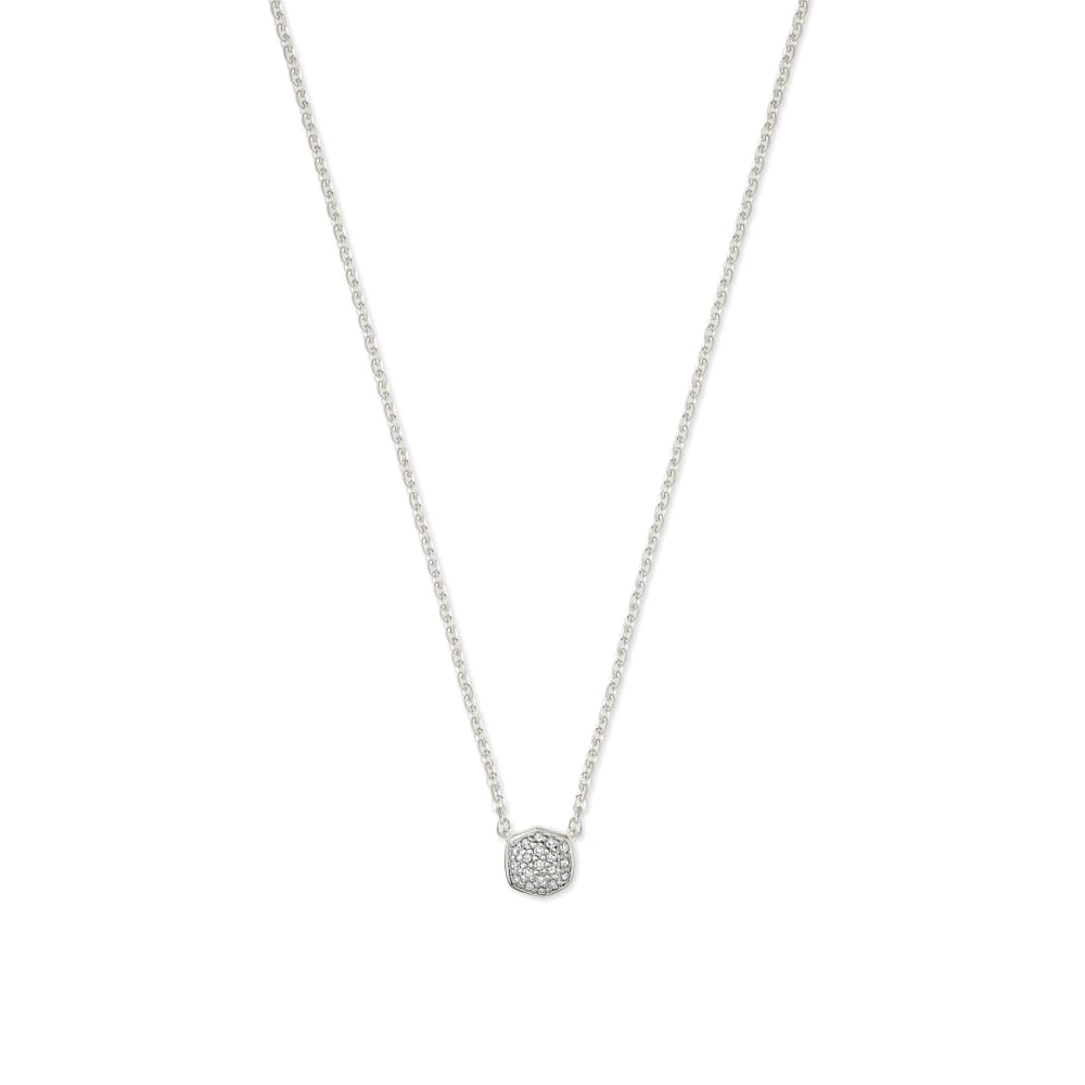 Kendra Scott Davie Sterling Silver Pave Diamond Pendant Necklace