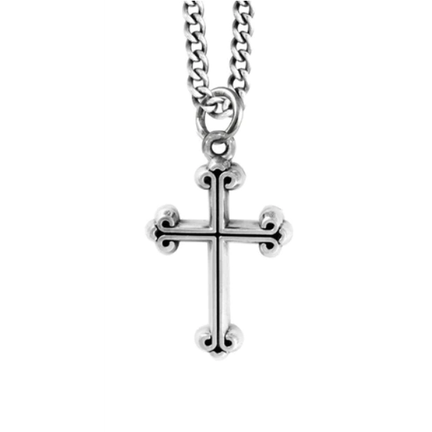 King Baby Sterling Silver Extra-Small Traditional Cross Pendant Necklace