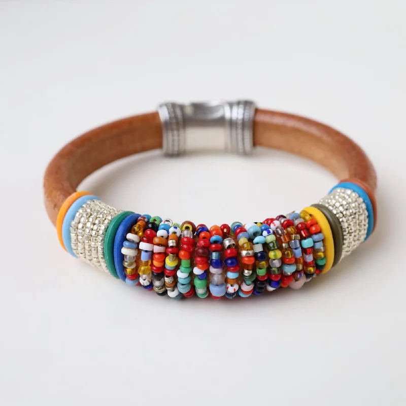 Hand Stitched Mix Vintage Seed Beads & Japanese Seed Beads Bracelet