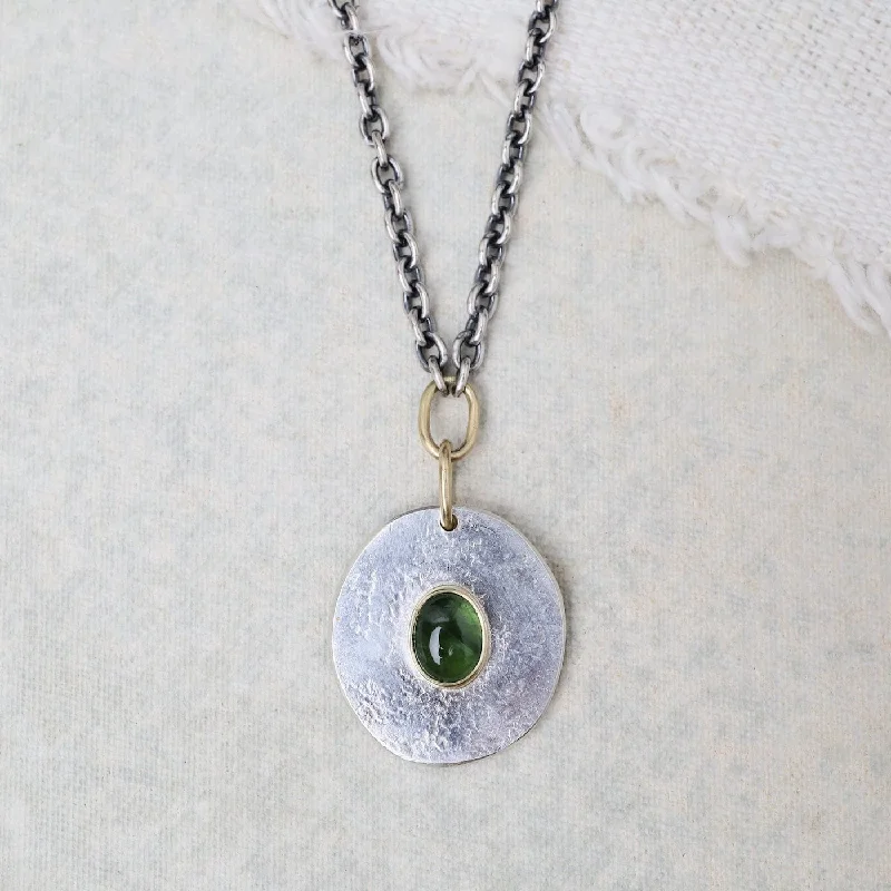 Green Tourmaline Medallion Pendant