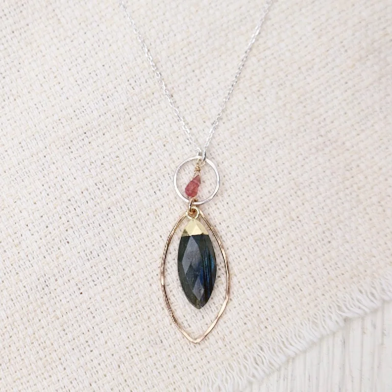 Labradorite Marquise Pendant