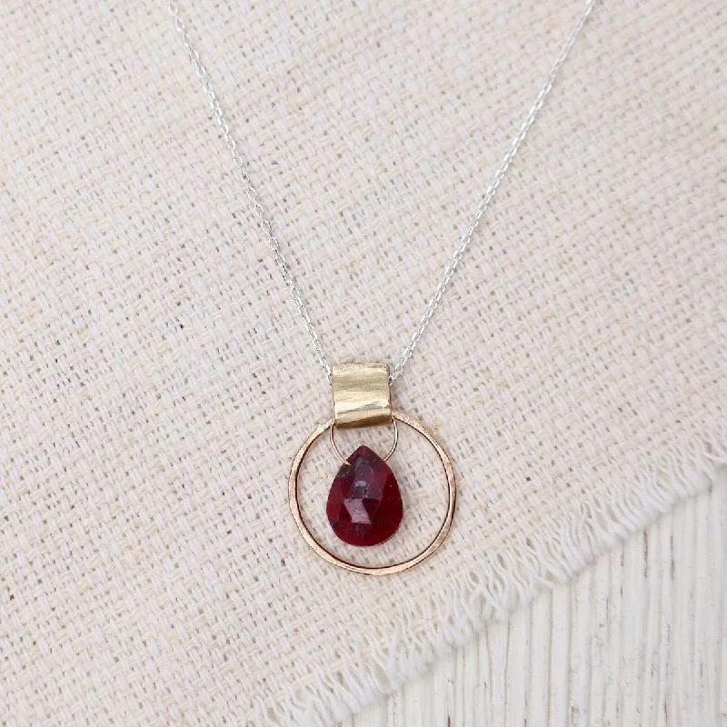 Circle Pendant with Ruby