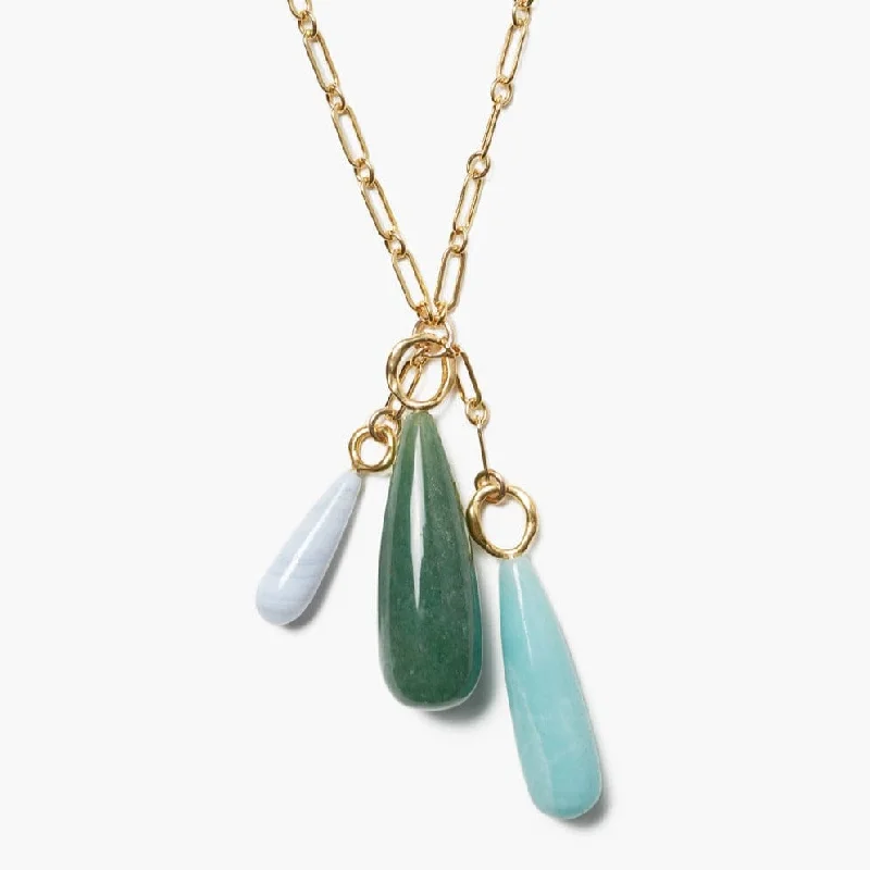 Castillo Pendant Necklace in Green Mix