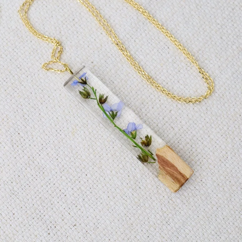 Botanical " Remembrance" Collection Forget Me Not Palito Pendant