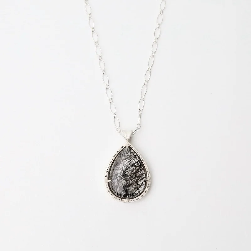 Salt & Pepper Quartz Pendant Necklace