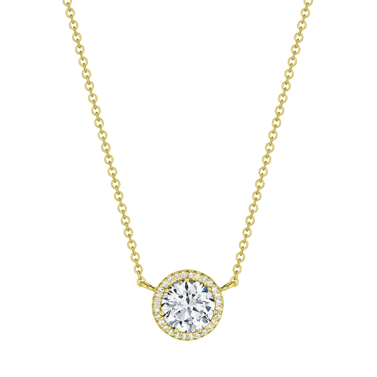 Tacori 14K Yellow Gold Classic Diamond Bloom Pendant Mount Necklace, 8mm