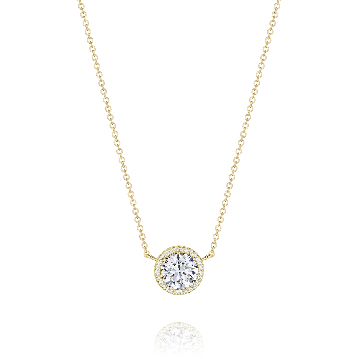 Tacori 14K Yellow Gold Diamond Pendant Mount Necklace, 16 inch, 8.5mm